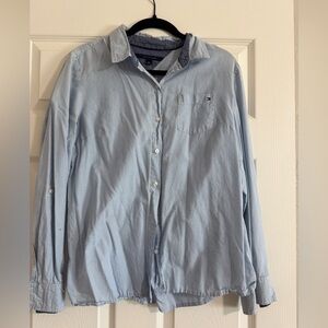 Tommy Hilfiger Sky Blue Striped Casual Shirt